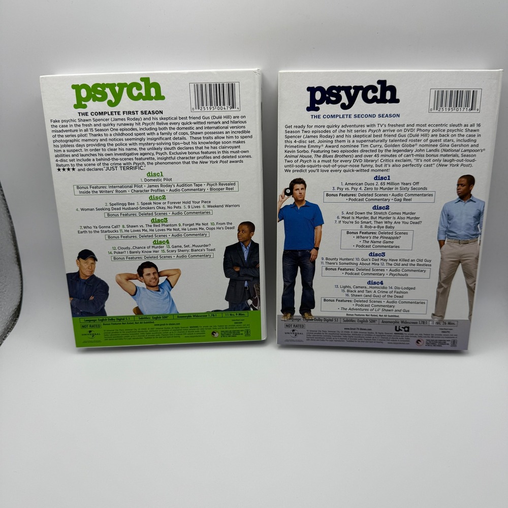 Psych The Complete First and Second Seasons DVD Set 1 & 2 TV Show Mystery Comedy - Picture 2 of 6
